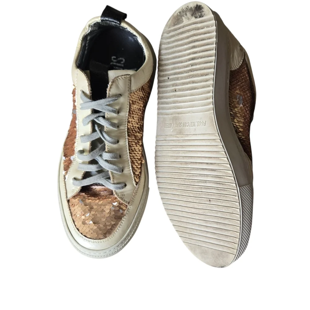 P448 Women’s Sneakers – Size 39 – Soho Mixed Metallic‎ & Cork Panels